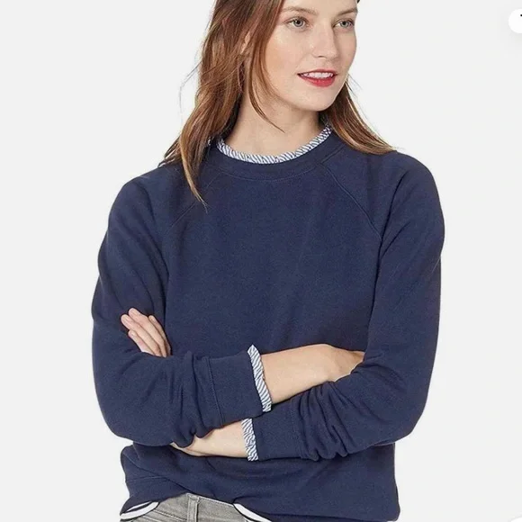 J. Crew Factory Sweatshirt Blue Gingham - Picture 2 of 5